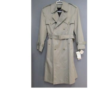 NEW Vintage London Fog Faux Fur Lined Trench Coat